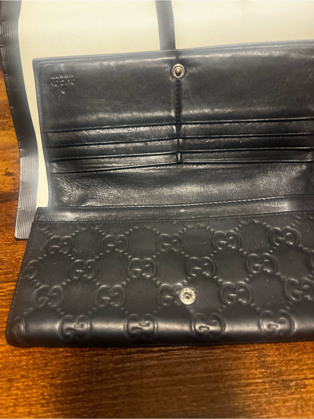 Gucci Black Embossed GG Leather Men's Continental Wallet